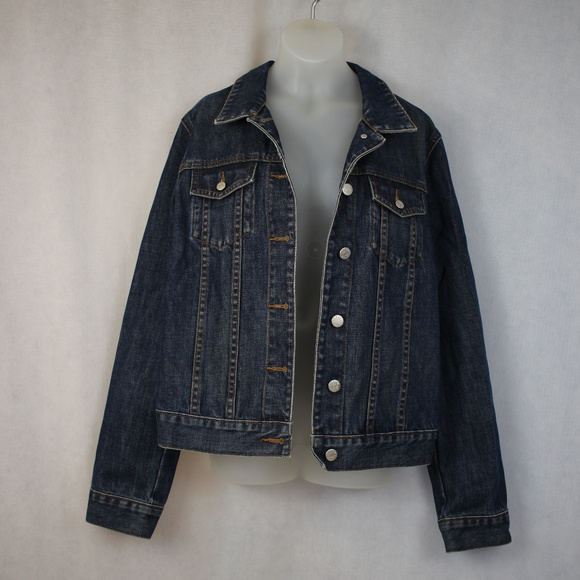 J Crew | Denim Jean Button Jacket Dark Trucker